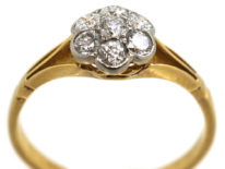 Edwardian 18ct Gold & Platinum, Diamond Cluster Ring