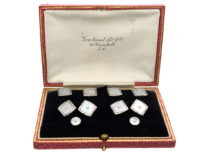 Art Deco 18ct Gold, Platinum, Mother of Pearl & Natural Split Pearl Dress Set