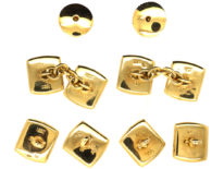 Art Deco 18ct Gold, Platinum, Mother of Pearl & Natural Split Pearl Dress Set