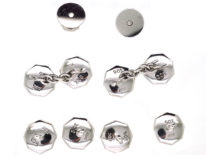 Art Deco 9ct White Gold Dress Set in Original Case
