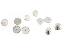 Art Deco 9ct White Gold Dress Set in Original Case