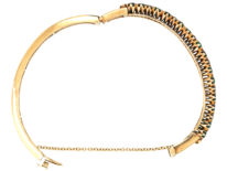 Edwardian 18ct Gold, Diamond & Emerald Bangle
