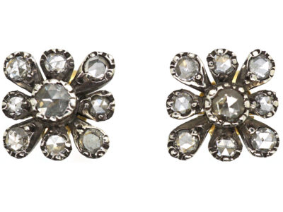 Rose Diamond Cluster Earrings