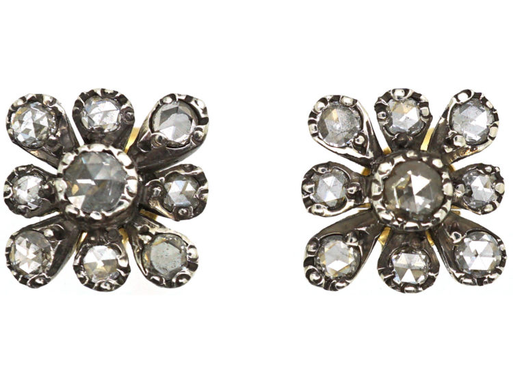 Rose Diamond Cluster Earrings