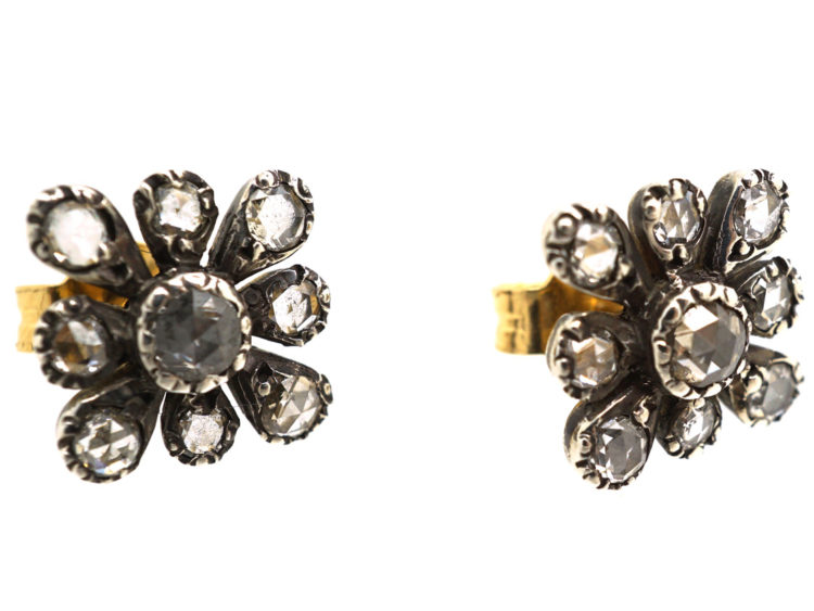 Rose Diamond Cluster Earrings