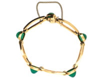 9ct Gold & Green Chalcedony Bracelet by Deakin & Francis