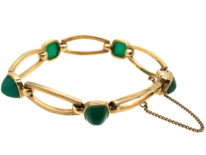 9ct Gold & Green Chalcedony Bracelet by Deakin & Francis