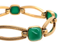 9ct Gold & Green Chalcedony Bracelet by Deakin & Francis