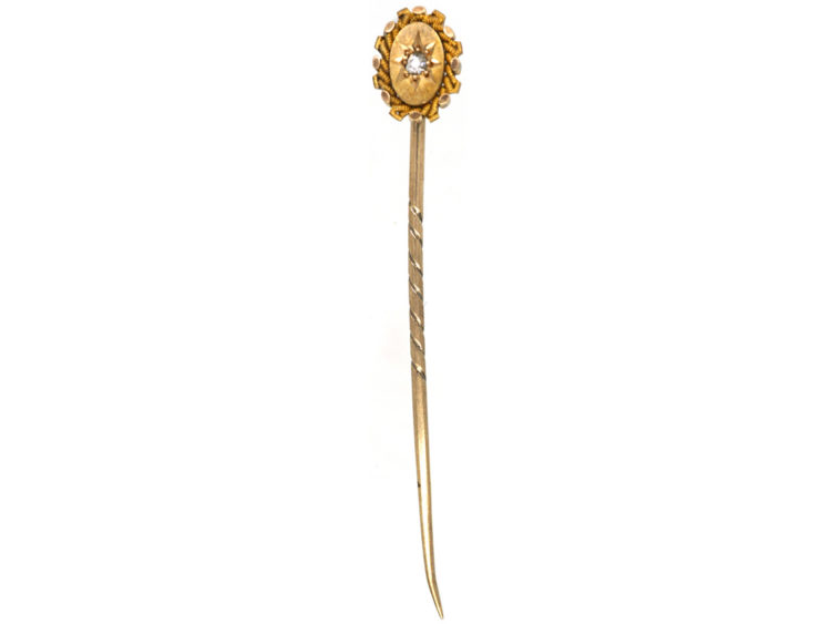 Victorian 15ct Gold & Diamond Tie Pin