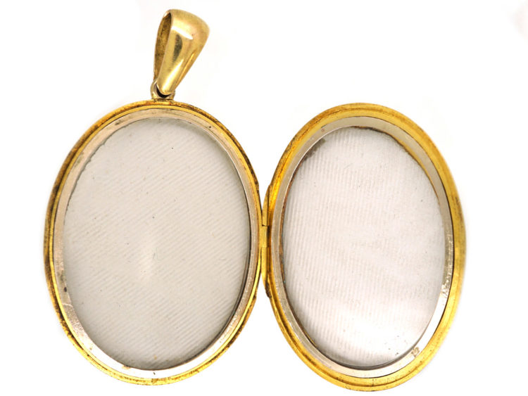 Victorian 15ct Gold Oval Locket with Acorn Motif