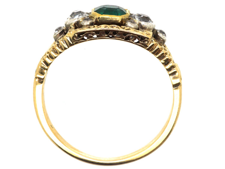 Victorian 18ct Gold, Emerald & Diamond Ring