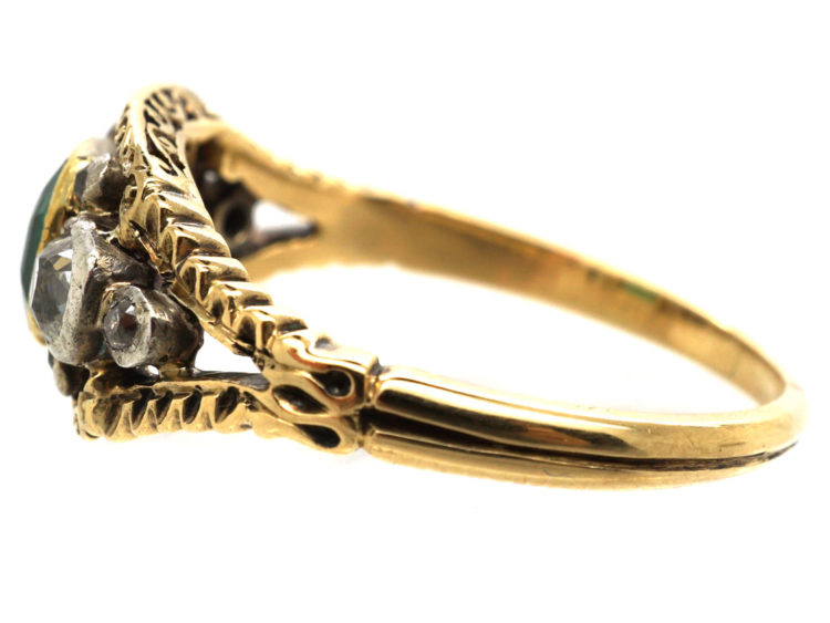 Victorian 18ct Gold, Emerald & Diamond Ring