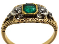 Victorian 18ct Gold, Emerald & Diamond Ring