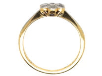 Edwardian 18ct Gold, Platinum Diamond Small Cluster Ring