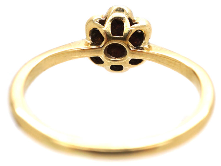 Edwardian 18ct Gold, Platinum Diamond Small Cluster Ring
