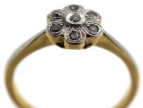 Edwardian 18ct Gold, Platinum Diamond Small Cluster Ring