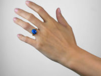 Art Deco 18ct Gold, Black Opal & Diamond Ring