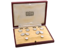 Art Deco 9ct White Gold Dress Set in Original Case