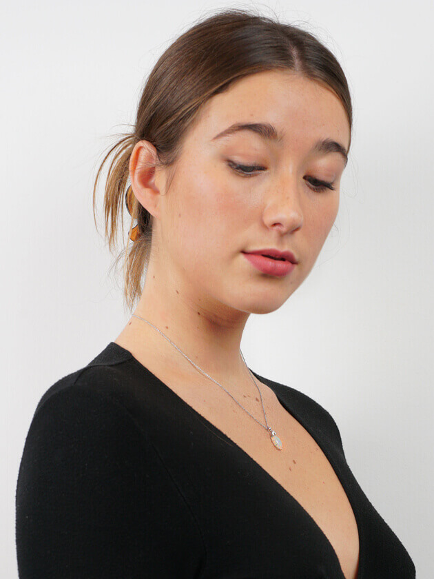 Edwardian 18ct White Gold, Opal & Diamond Pendant on 18ct White Gold Chain