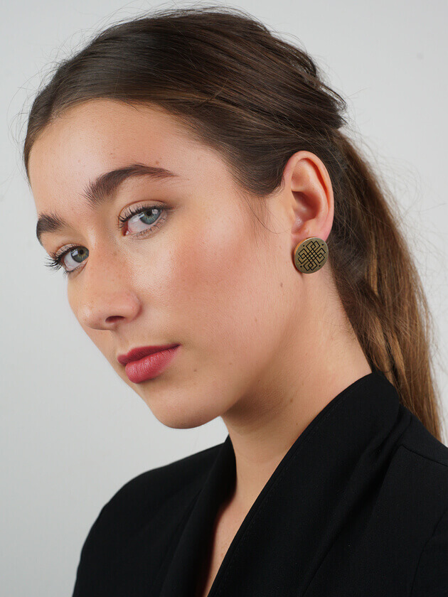 15ct Gold & Enamel Earrings