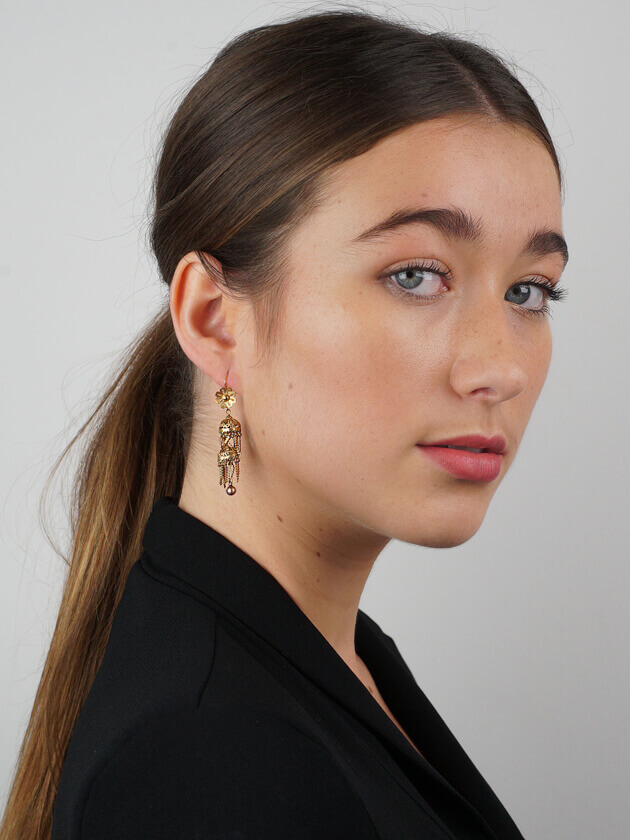 Georgian Filigree 18ct Gold Drop Earrings