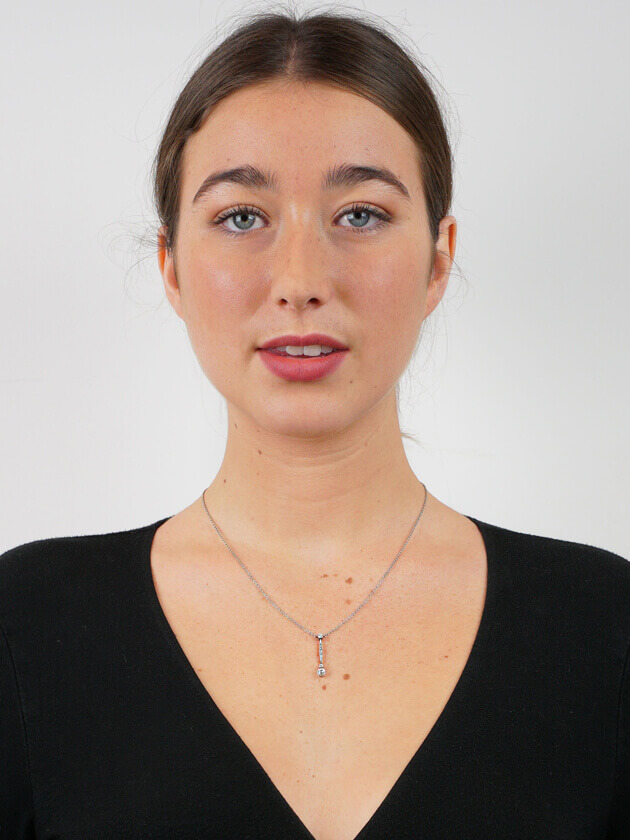 Art Deco Diamond Drop Pendant on Chain