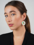 Art Deco Natural Jade & Gold Round Earrings