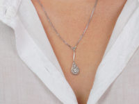 Art Deco 18ct White & Yellow Gold Pendant on 18ct White Gold Chain