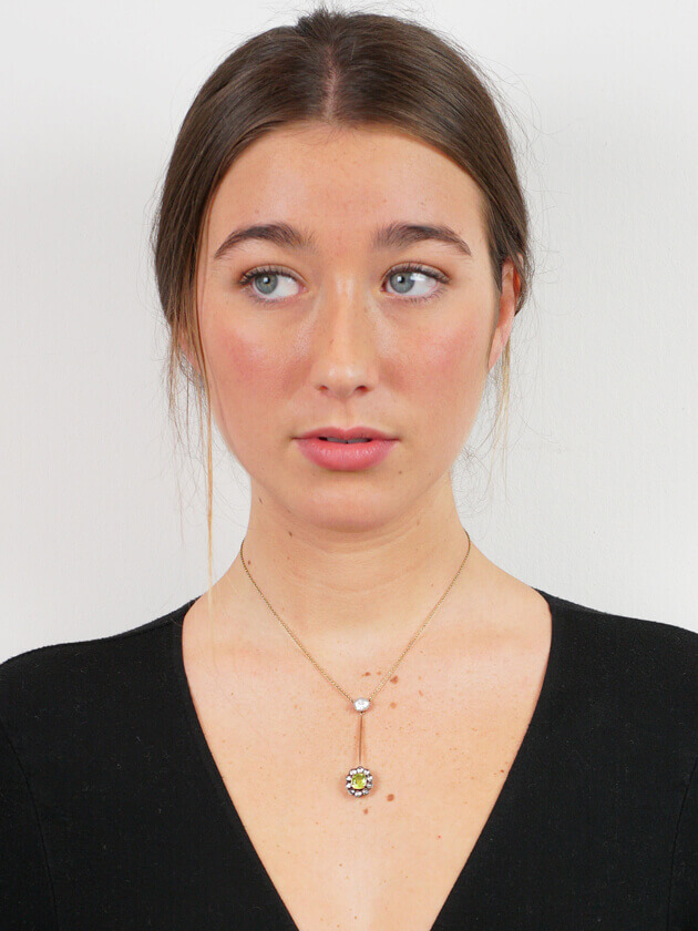 Peridot, Diamond & Pearl Pendant