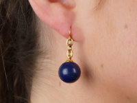 French 18ct Gold & Lapis Lazuli Earrings