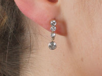 Edwardian Four Stone Diamond Drop Earrings