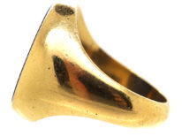 18ct Gold & Lapis Lazuli Signet Ring With Crest Intaglio