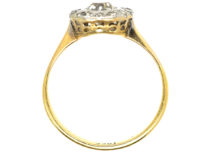 Edwardian 18ct & Platinum, Diamond Daisy Cluster Ring