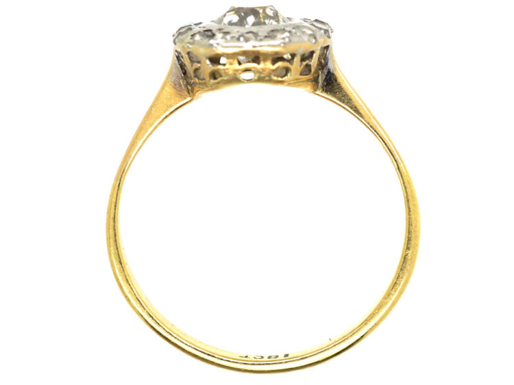 Edwardian 18ct & Platinum, Diamond Daisy Cluster Ring