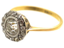 Edwardian 18ct & Platinum, Diamond Daisy Cluster Ring