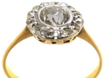 Edwardian 18ct & Platinum, Diamond Daisy Cluster Ring