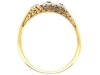 Art Deco 14ct Gold Three Stone Diamond Ring