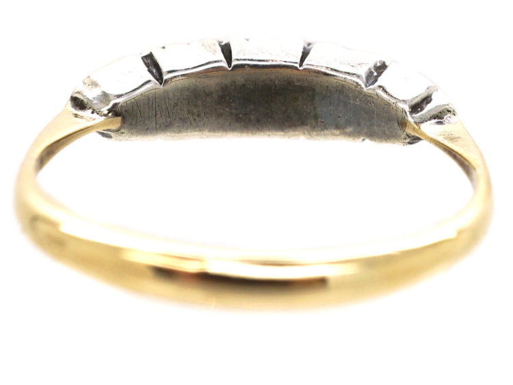 Edwardian 9ct Gold Blue & White Paste Ring