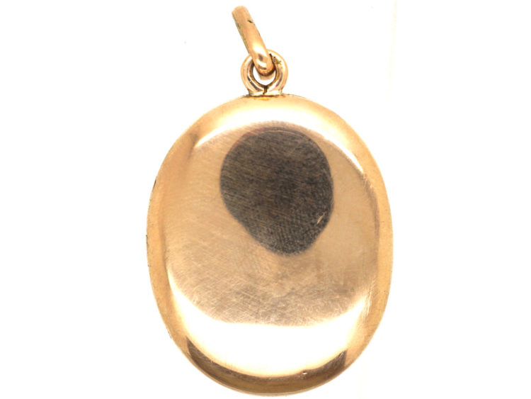 Edwardian 15ct Gold, Natural Pearl & Turquoise Oval Locket