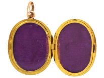Edwardian 15ct Gold, Natural Pearl & Turquoise Oval Locket