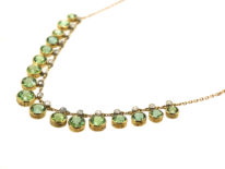 Edwardian 15ct Gold, Diamond & Peridot Necklace