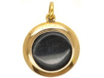 Victorian 18ct Gold & Black Enamel Pendant set with Onyx, Rose Diamonds & Natural Split Pearls