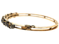 Edwardian 15ct Gold, Sapphire & Diamond Bangle