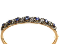 Edwardian 15ct Gold, Sapphire & Diamond Bangle