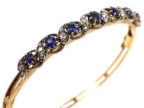 Edwardian 15ct Gold, Sapphire & Diamond Bangle