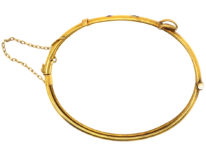 Edwardian 15ct Gold, Ruby & Diamond Buckle Bangle