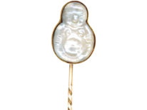 Edwardian 15ct Gold & Mother of Pearl Buddha Tie Pin
