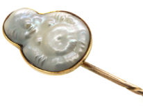 Edwardian 15ct Gold & Mother of Pearl Buddha Tie Pin