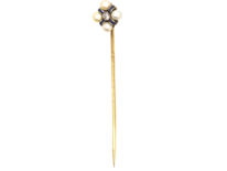 Art Deco Sapphire, Diamond & Natural Pearl Tie Pin