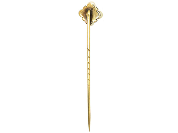Art Deco Sapphire, Diamond & Natural Pearl Tie Pin